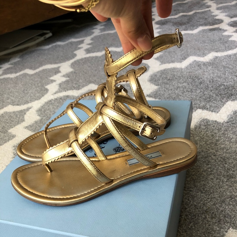 Prada gold gladiator